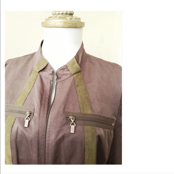 Abbie Mags Military Olive Green Bomber Jacket Sz 8 - Picture 2 of 8